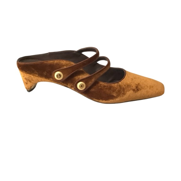 Sam Edelman Mckenna Brown Velvet Mary Jane Mules - Picture 1 of 12